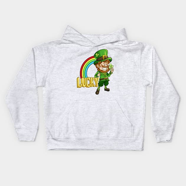 Lucky Charms - Leprechaun St. Patrick's Day Kids Hoodie by KimLeex